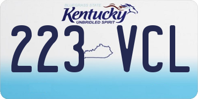 KY license plate 223VCL
