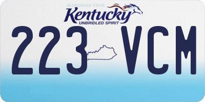 KY license plate 223VCM