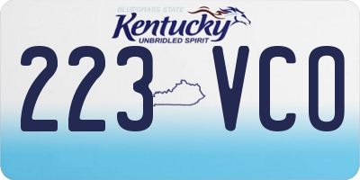 KY license plate 223VCO
