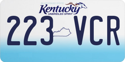 KY license plate 223VCR