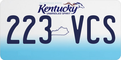 KY license plate 223VCS