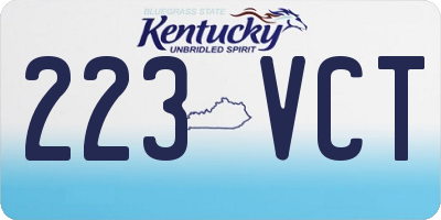 KY license plate 223VCT