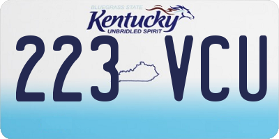 KY license plate 223VCU
