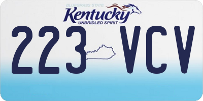 KY license plate 223VCV