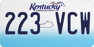 KY license plate 223VCW