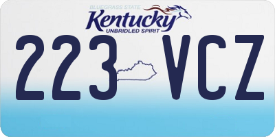 KY license plate 223VCZ