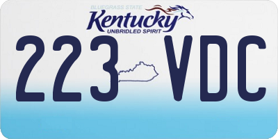 KY license plate 223VDC
