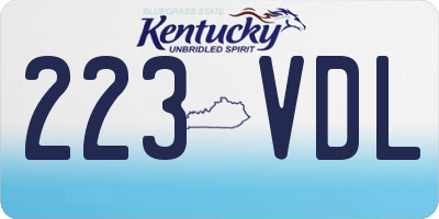KY license plate 223VDL