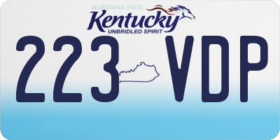 KY license plate 223VDP