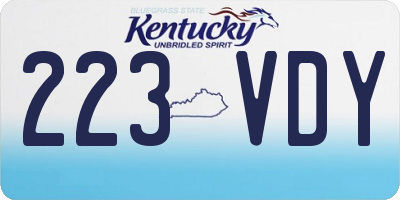 KY license plate 223VDY