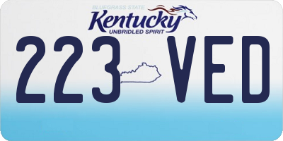 KY license plate 223VED