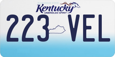 KY license plate 223VEL
