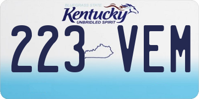 KY license plate 223VEM