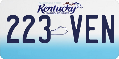 KY license plate 223VEN