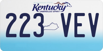 KY license plate 223VEV