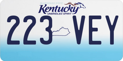 KY license plate 223VEY