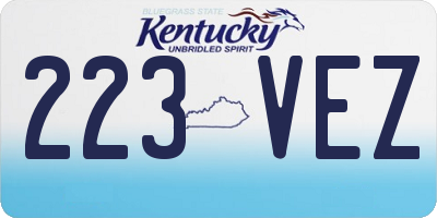 KY license plate 223VEZ