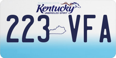 KY license plate 223VFA