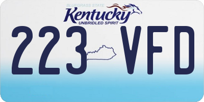 KY license plate 223VFD