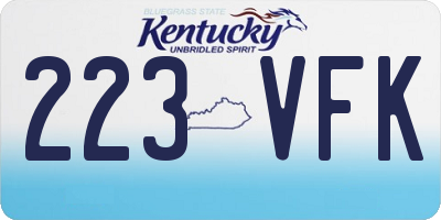 KY license plate 223VFK