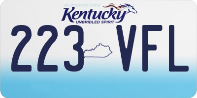 KY license plate 223VFL