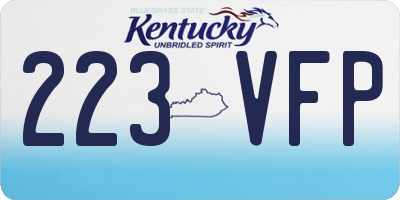 KY license plate 223VFP