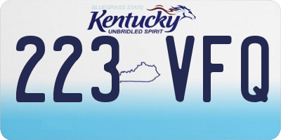 KY license plate 223VFQ