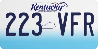 KY license plate 223VFR