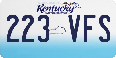 KY license plate 223VFS