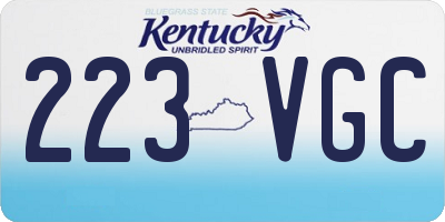 KY license plate 223VGC