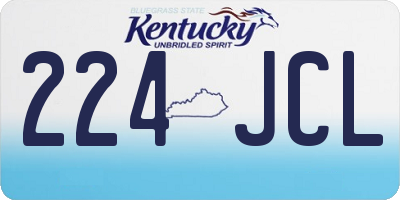 KY license plate 224JCL