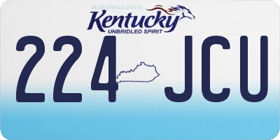 KY license plate 224JCU