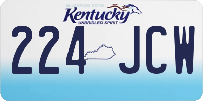 KY license plate 224JCW