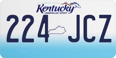 KY license plate 224JCZ