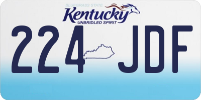 KY license plate 224JDF