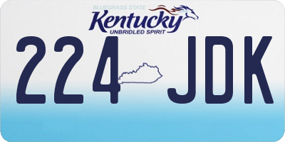 KY license plate 224JDK