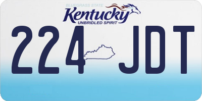 KY license plate 224JDT
