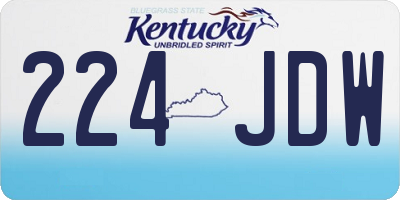 KY license plate 224JDW