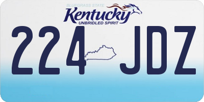 KY license plate 224JDZ