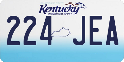 KY license plate 224JEA