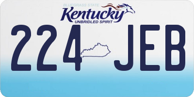 KY license plate 224JEB