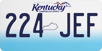 KY license plate 224JEF