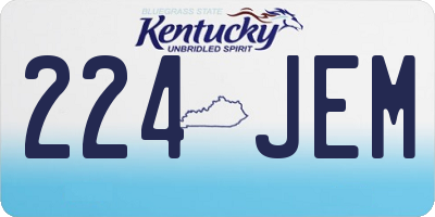 KY license plate 224JEM