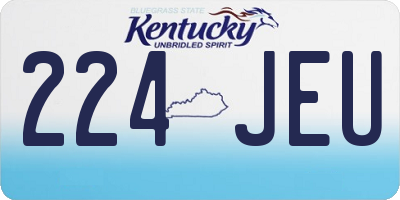 KY license plate 224JEU