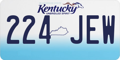 KY license plate 224JEW