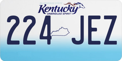 KY license plate 224JEZ
