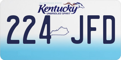 KY license plate 224JFD