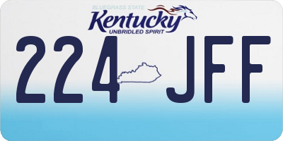 KY license plate 224JFF
