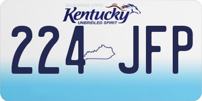 KY license plate 224JFP