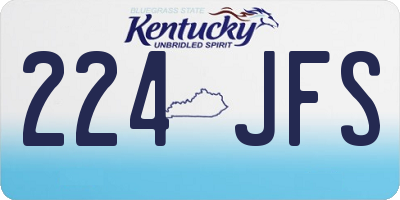 KY license plate 224JFS